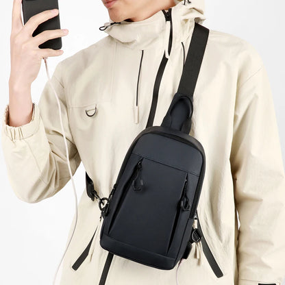 Sling Chest Bag for Men with USB Port – Crossbody Pack