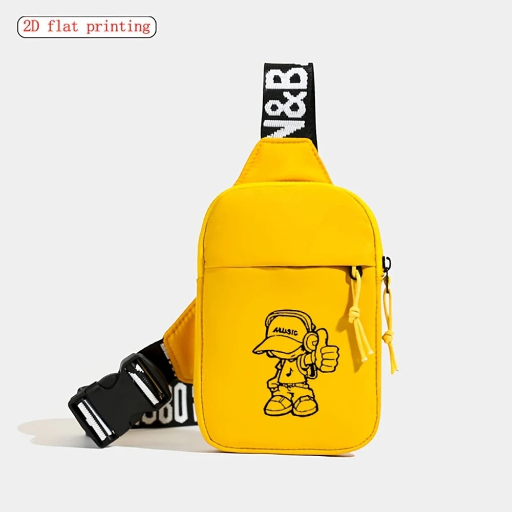 Men's Chest Bag with Music Boy 2D Print – Crossbody Sling Bag
