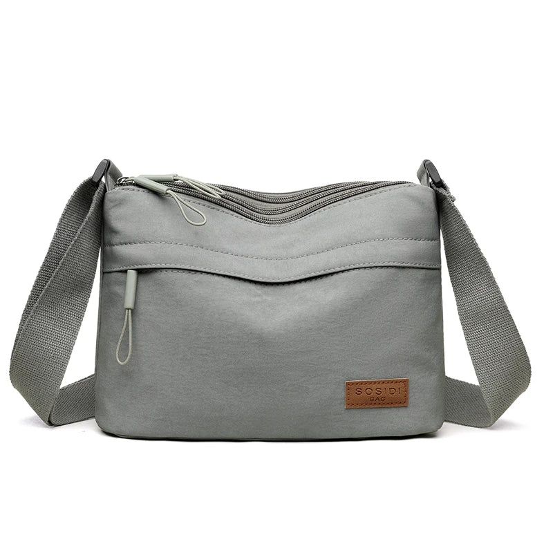 Women's Large Capacity Nylon Crossbody Bag – 3 Pockets