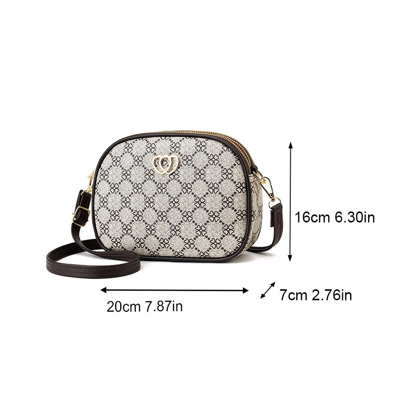 Crossbody Messenger Bag – Four-Leaf Clover Pattern Women's Purse