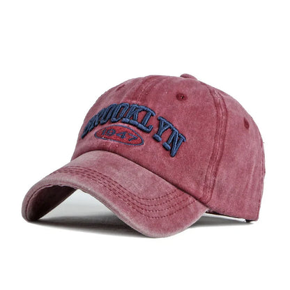 Washed Cotton Dad Hat – Snapback Baseball Cap with Sun Protection