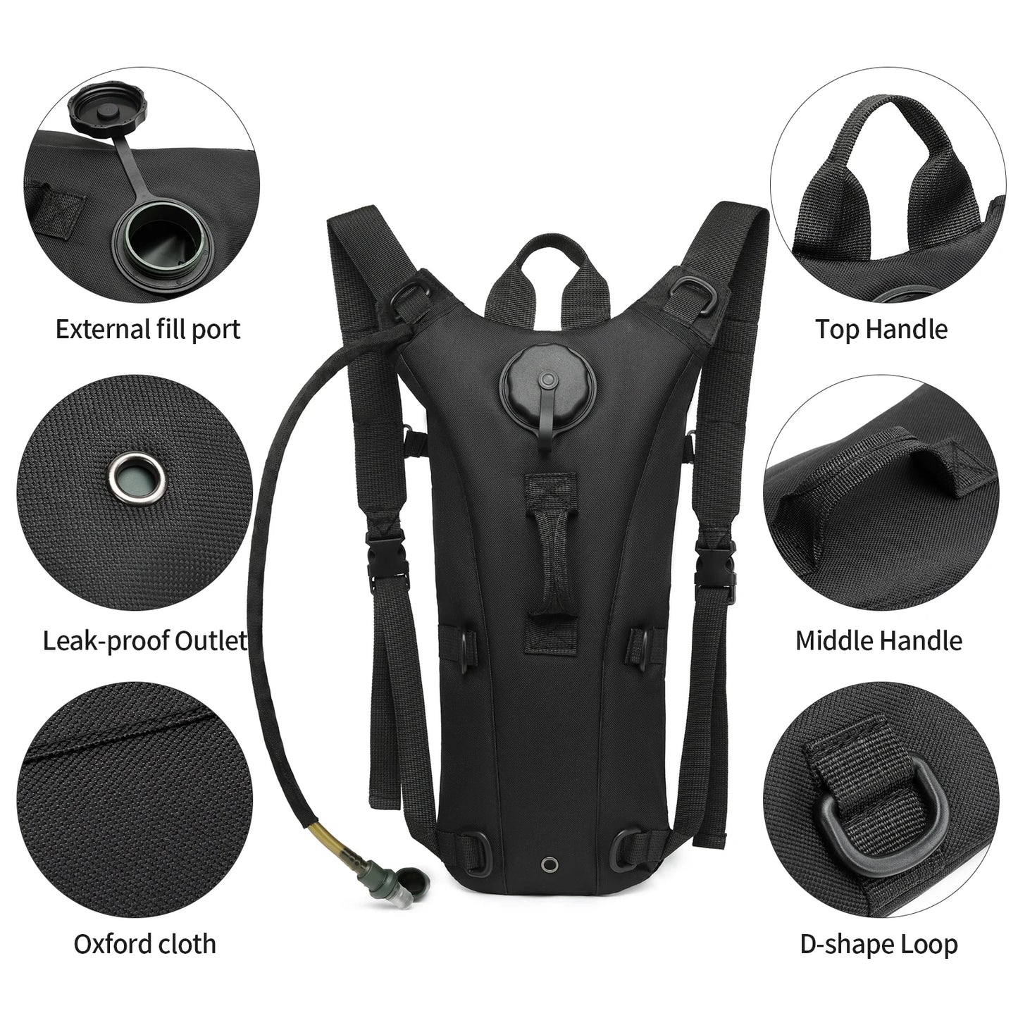 Tactical Hydration Pack – 3L Water Bladder Backpack for Running & Cycling
