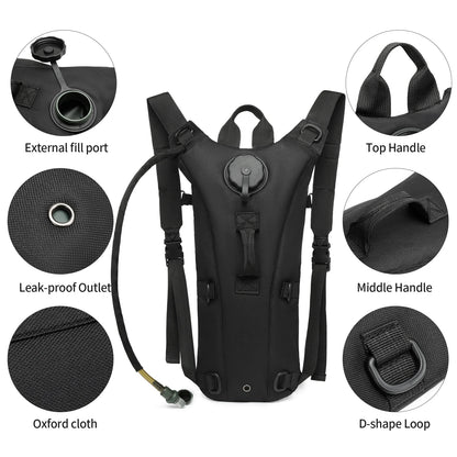 Tactical Hydration Pack – 3L Water Bladder Backpack for Running & Cycling