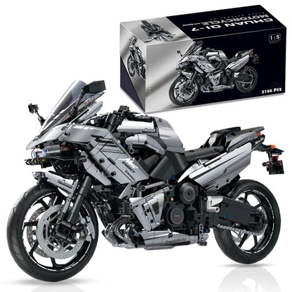 MOC Motorcycle Building Block Set – 1:5 Scale Road Racing Bike, 2156 Pieces