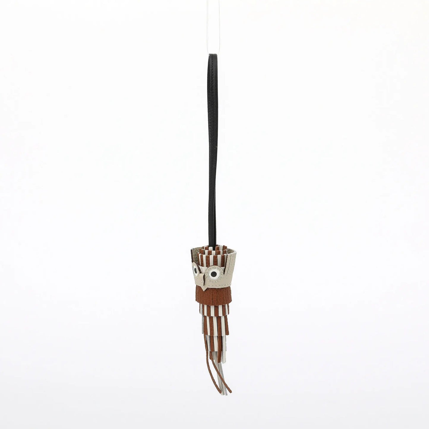 Handmade Leather Owl Bag Charm & Car Hanging Ornament