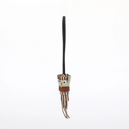 Handmade Leather Owl Bag Charm & Car Hanging Ornament