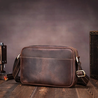 Men's Vintage Genuine Leather Crossbody Shoulder Bag