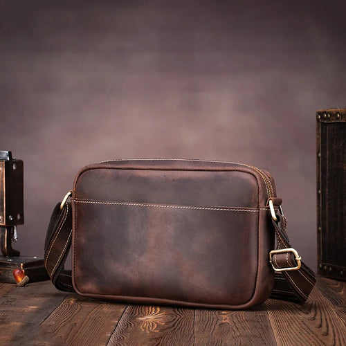 Men's Vintage Genuine Leather Crossbody Shoulder Bag