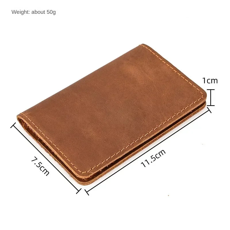 RFID Genuine Leather Card Holder Wallet – Slim Mini Bifold for Men & Women