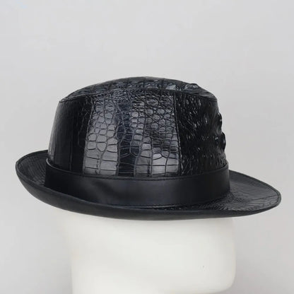 Crocodile Leather Wide Brim Fedora Hat – Men's Exotic Style