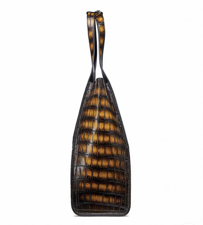 Crocodile Leather Tote Bag – Large Unisex Shoulder Handbag
