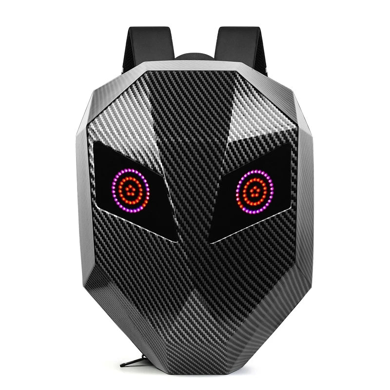 Hard Shell Laptop Backpack – Iron Man Style LED Carbon Fiber Design