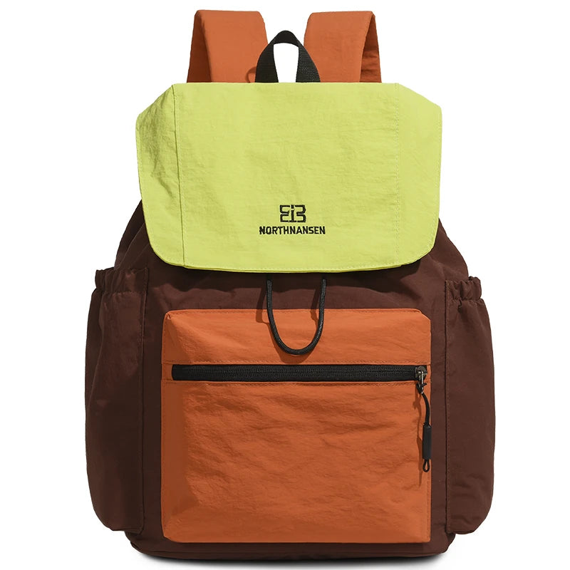 Large Capacity Casual Backpack – Unisex Colorblock Shoulder Bag