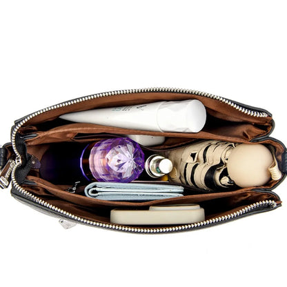 Leather Crossbody Bag for Women – 3-Layer Elegant Shoulder Purse