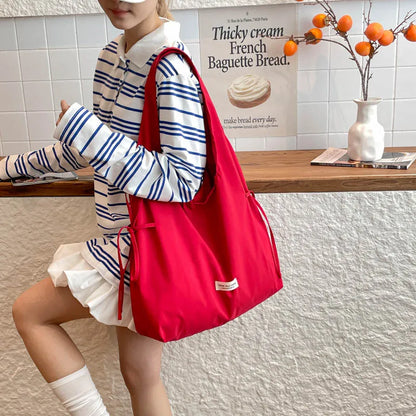 Large Capacity Tote Shoulder Bag – Casual Nylon Handbag for Women