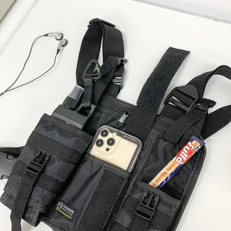 Tactical Chest Rig Bag – Multi-Pocket Nylon Vest Pack for Men