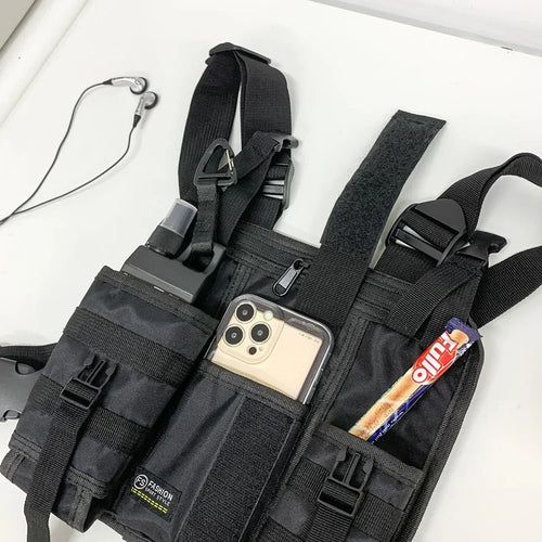 Tactical Chest Rig Bag – Multi-Pocket Nylon Vest Pack for Men