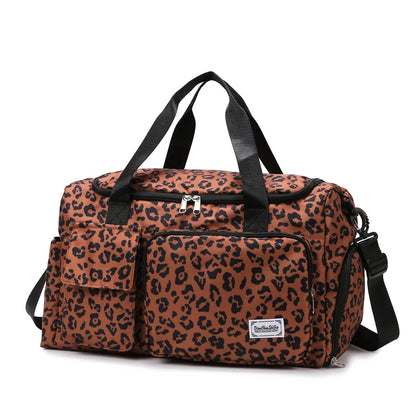 Leopard Print Duffle Bag – Large Capacity Sports Travel Bag