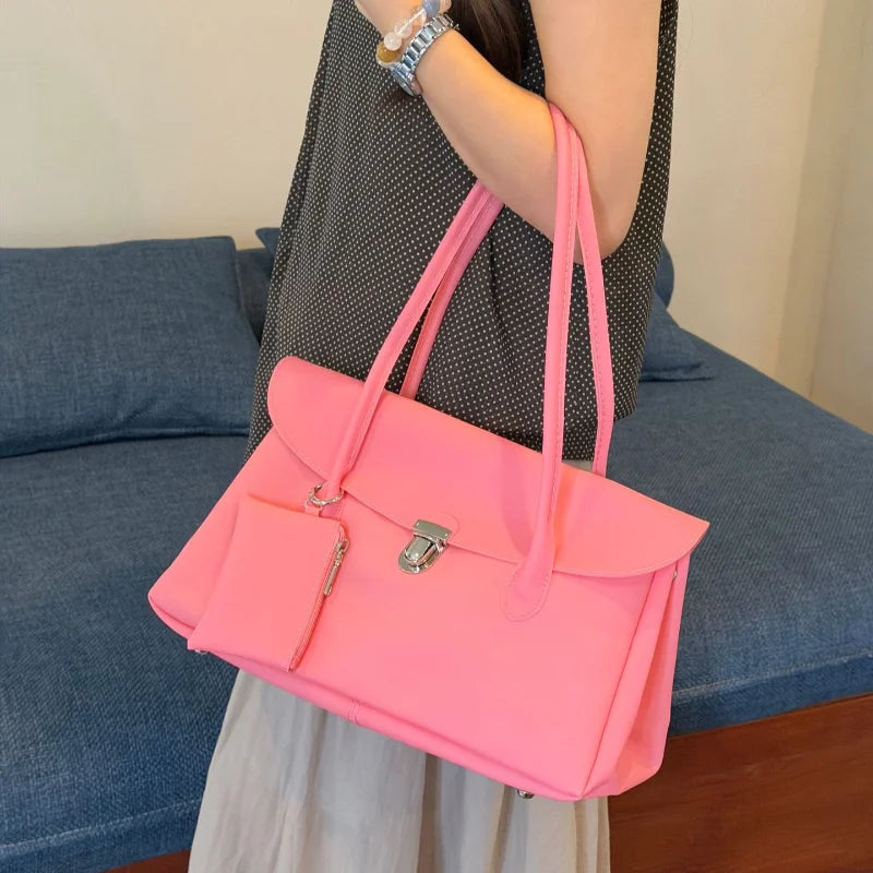 Large Capacity PVC Shoulder Bag – Women's Waterproof Handbag with Coin Purse