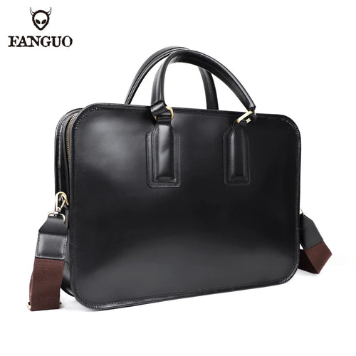 Genuine Leather Briefcase for Men – Luxury 13.5" Laptop Office Bag