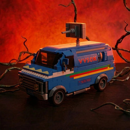 Retro 80s Van MOC Building Blocks Set – Mystery Town Brick Kit