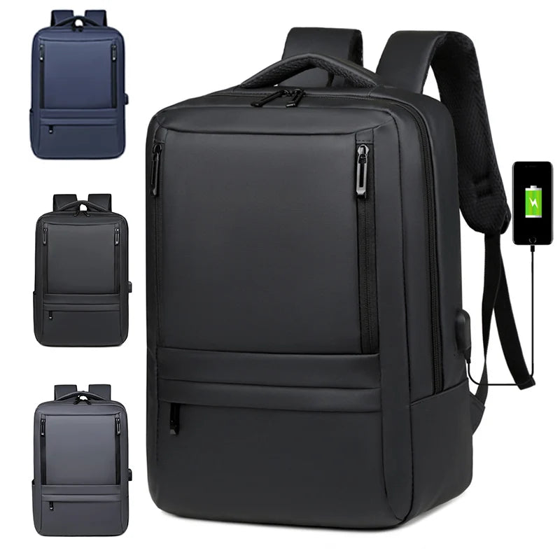 Men's Business Laptop Backpack with USB Charging Port