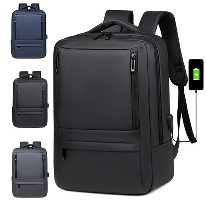 Men's Business Laptop Backpack with USB Charging Port