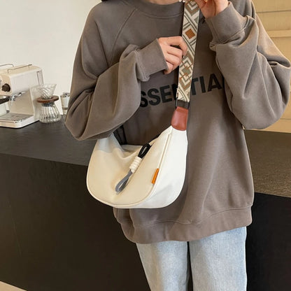Female Canvas Shoulder Bag Spring Summer Dumpling Trendy Casual Sports Broadband Crossbody