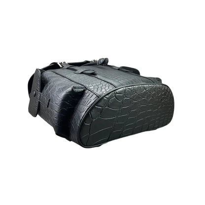 Crocodile Leather Backpack – Luxury Large Unisex Travel Bag