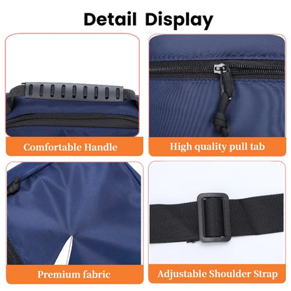 Men's Oxford Shoulder Bag with Top Handle & Multiple Compartments