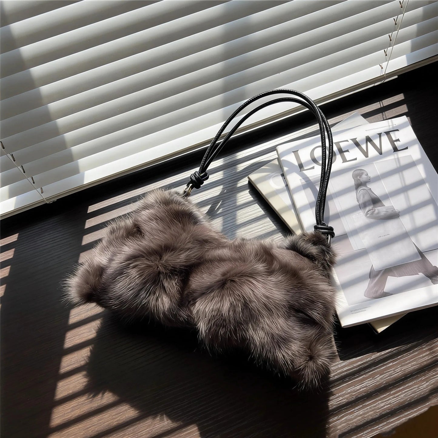 Luxury Europe America Women Real Fox Fur Bag Messenger Chain Shoulder Ladies Tote Handbag Crossbody