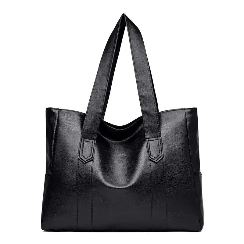 Large Capacity Soft Leather Tote Bag – Women's Satchel