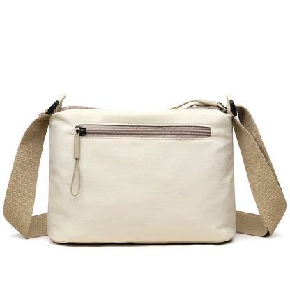 Multi-Pocket Crossbody Bag for Women – Canvas Shoulder Purse