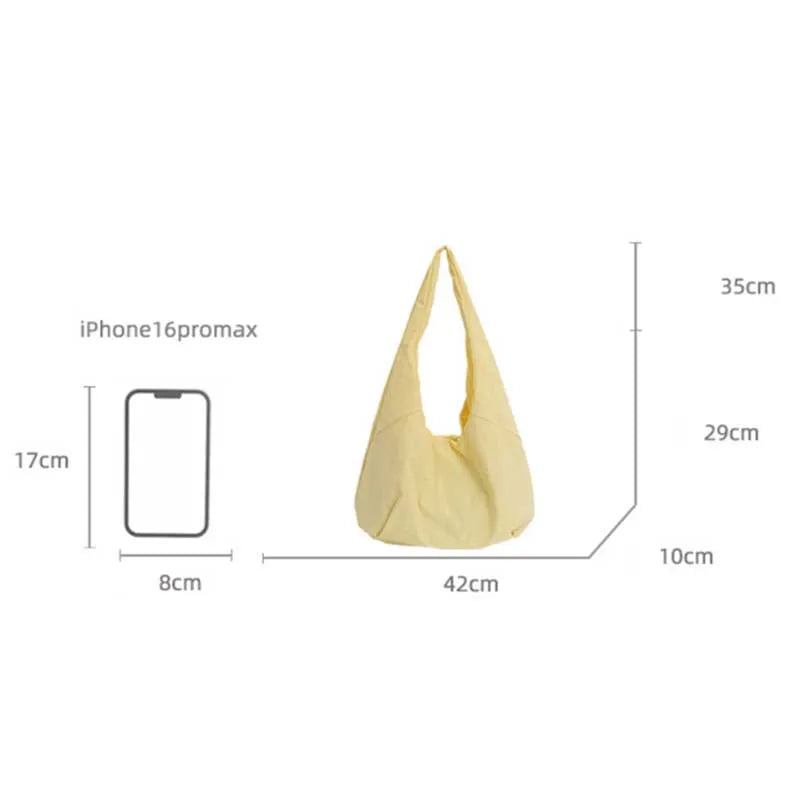 Large Capacity Canvas Shoulder Bag – Casual Hobo Tote for Women