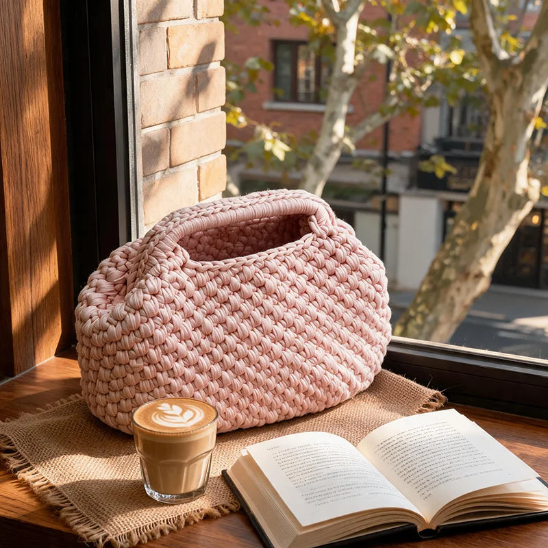Hand-Woven Clutch Bag – Luxury Yarn Handbag for Women