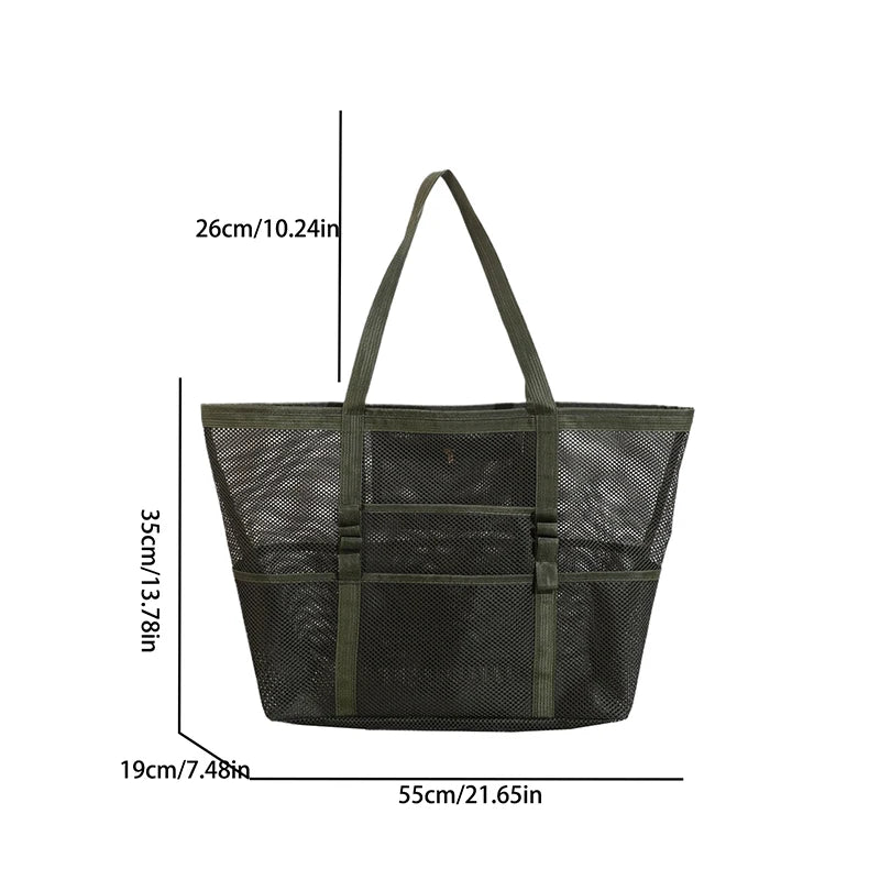 Mesh Beach Tote Bag for Women – Travel & Pool Organizer