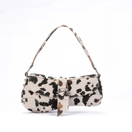 French Underarm Tote Bags Women S Brown Leopard Handbag Clutch Female Vintage Pu Leather Shoulder