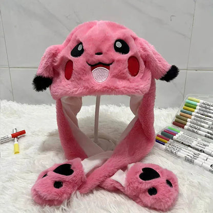 Cute Animal Ear Moving Plush Hat – Kids Cartoon Headband