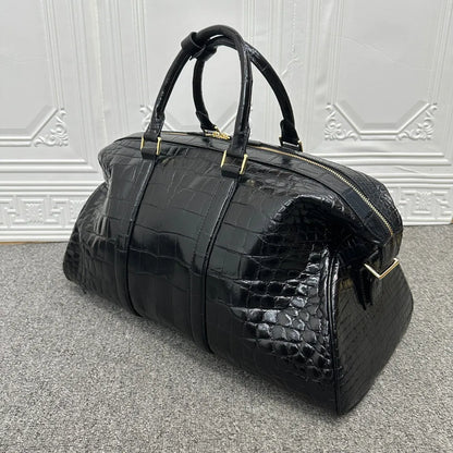 Crocodile Leather Duffle Bag – Luxury Unisex Weekend Travel Bag