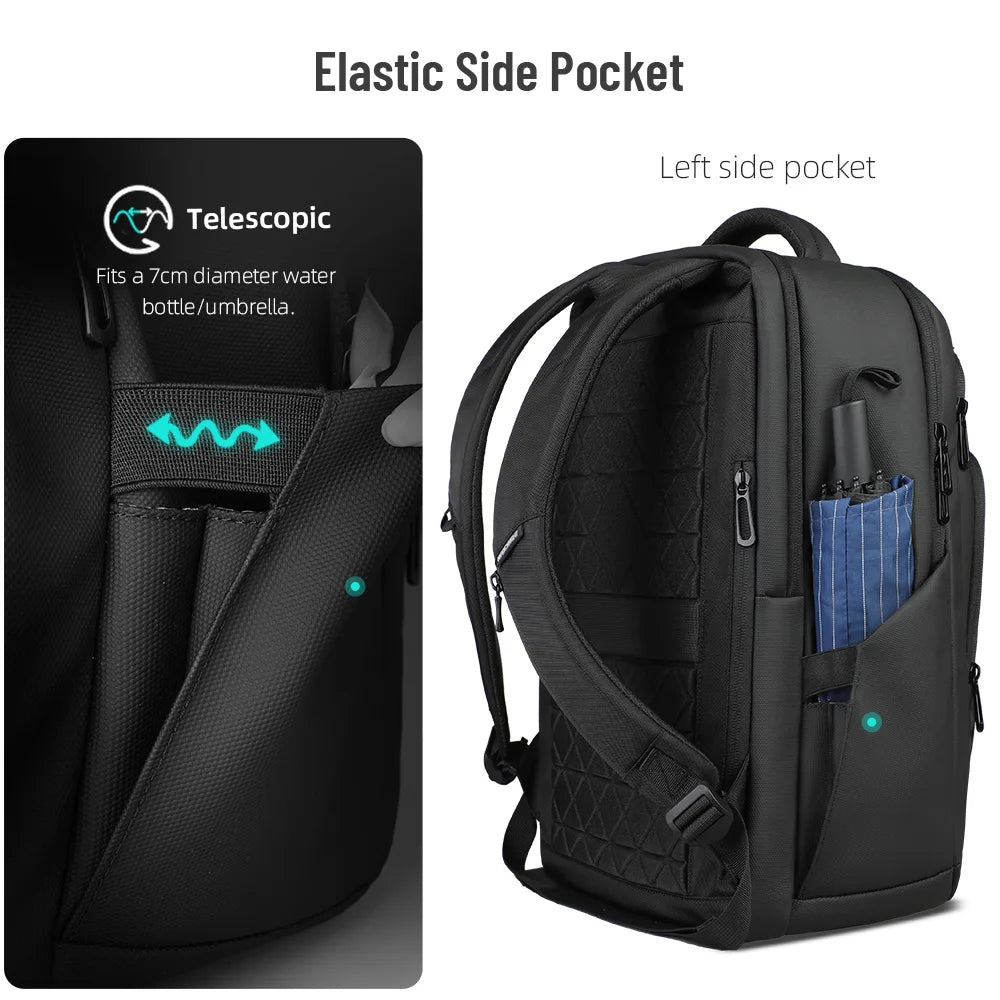 Men's Business Laptop Backpack 17.3" – Waterproof USB Travel Bag