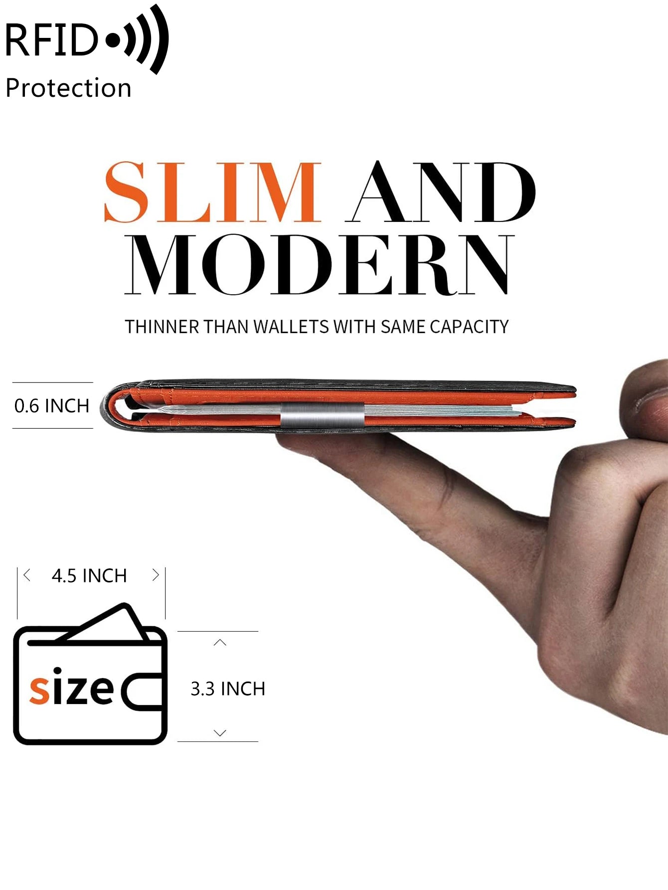 RFID Blocking Carbon Fiber Slim Front Pocket Wallet for Men