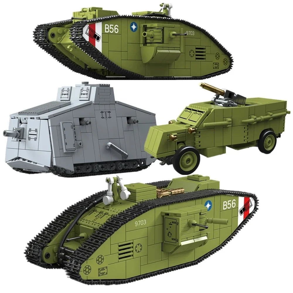 WWI Military Jeep Building Blocks Set – Army Vehicle Model Toy