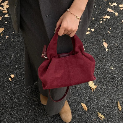 Faux Suede Mini Handbag – Luxury Women's Top-Handle Bag