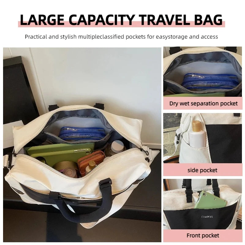 Large Capacity Weekender Duffel Bag Wet-Dry Separation