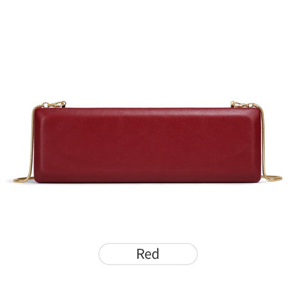 Evening Clutch Bag Women's Minimalist Hard Shell with Gold Chain