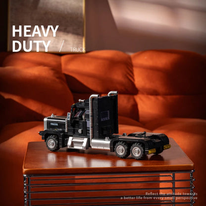 Heavy Duty Semi Truck MOC Building Blocks – Technic Trailer Transport Set