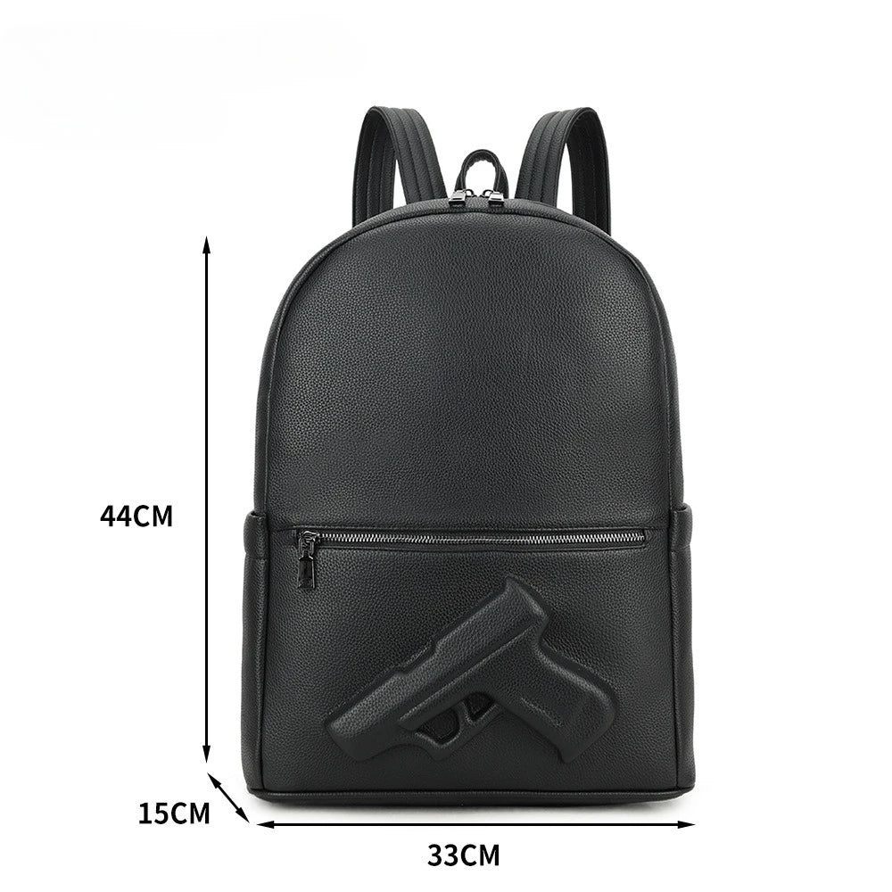 Genuine Cowhide Leather Backpack for Men – Large 15" Laptop Travel Bag