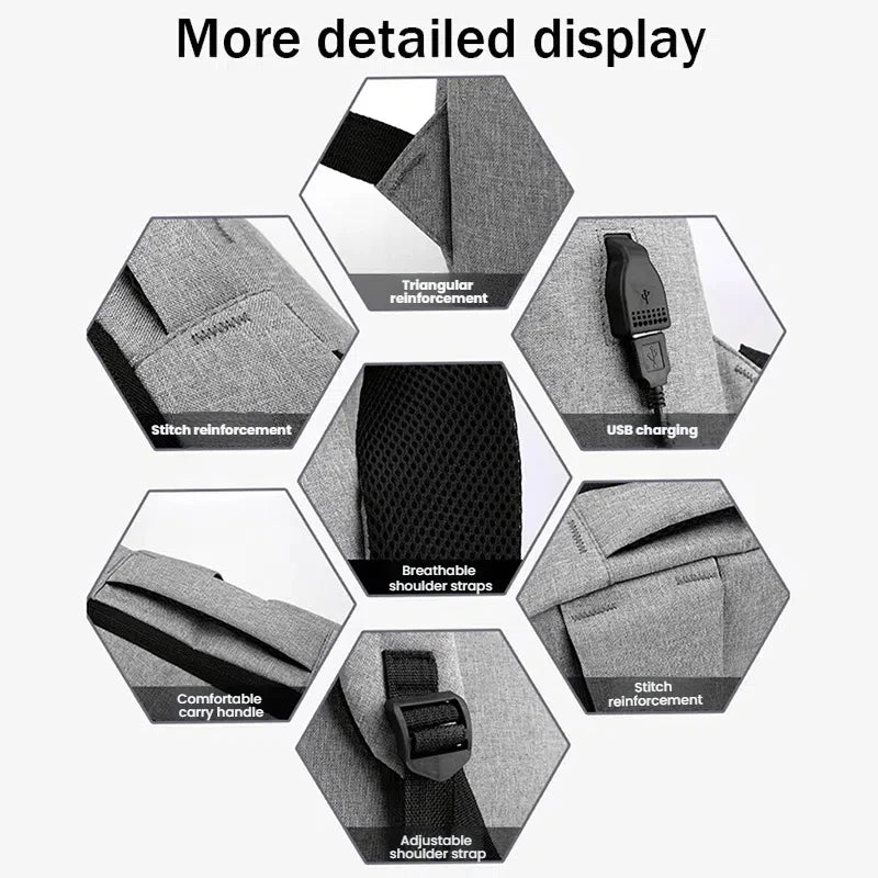 Slim Business Laptop Backpack with USB Charging Port