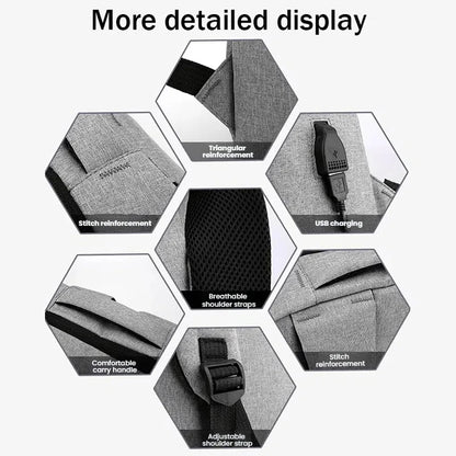 Slim Business Laptop Backpack with USB Charging Port