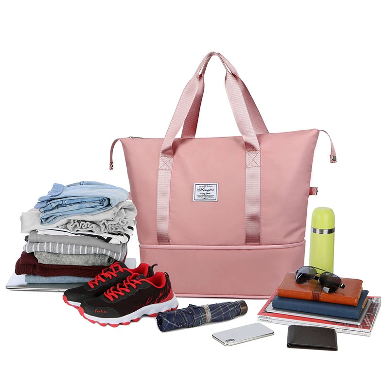 Waterproof Nylon Travel Duffle Bag – Expandable Large Capacity